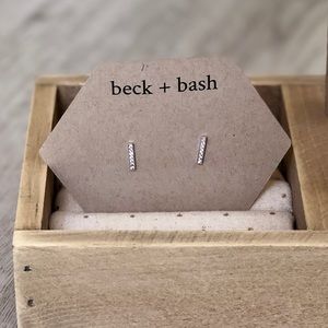 Beck and Bash sterling silver bar earrings